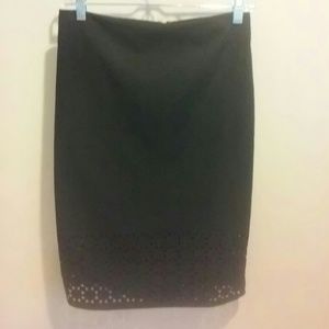 22 inch black skirt with cut design on bottom